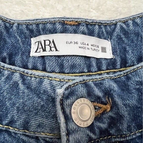 Zara Blue Flare Wide Leg Jeans - Picture 5 of 6